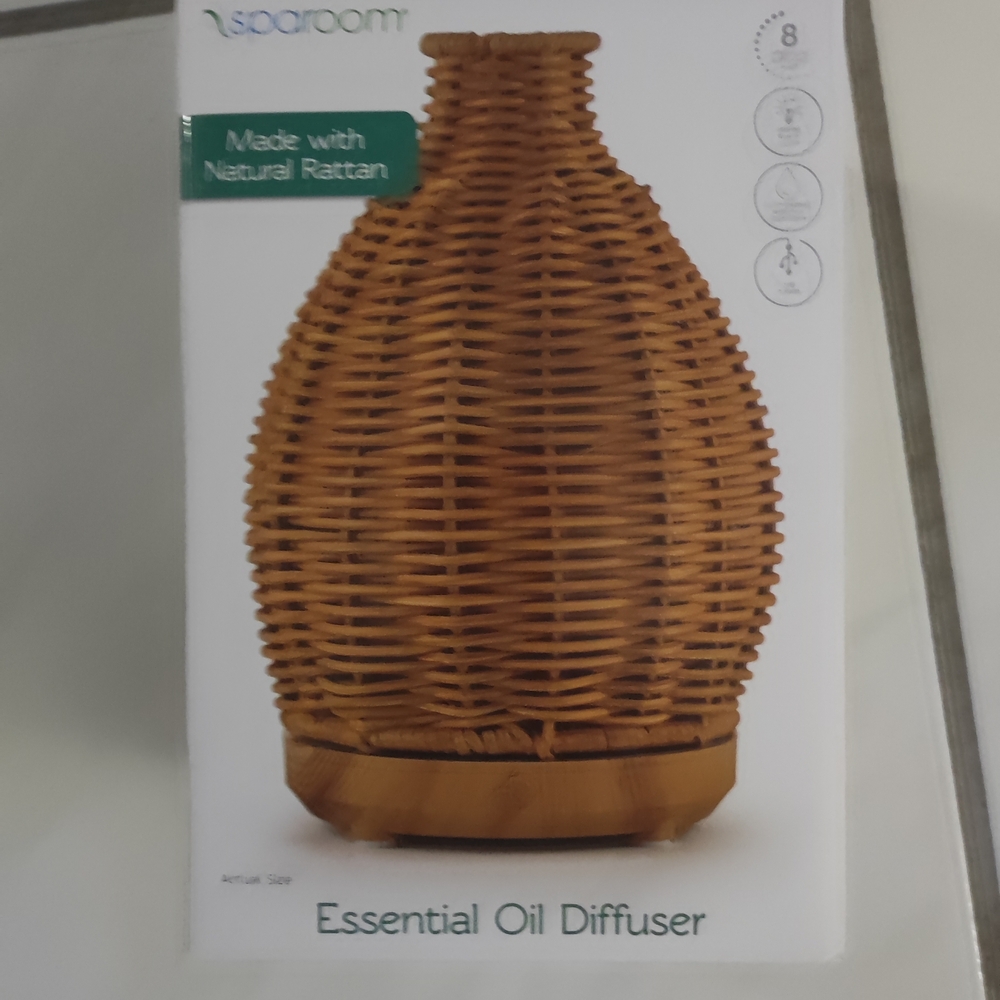 SpaRoom Natural Rattan Essential Oil Diffuser - Brown
